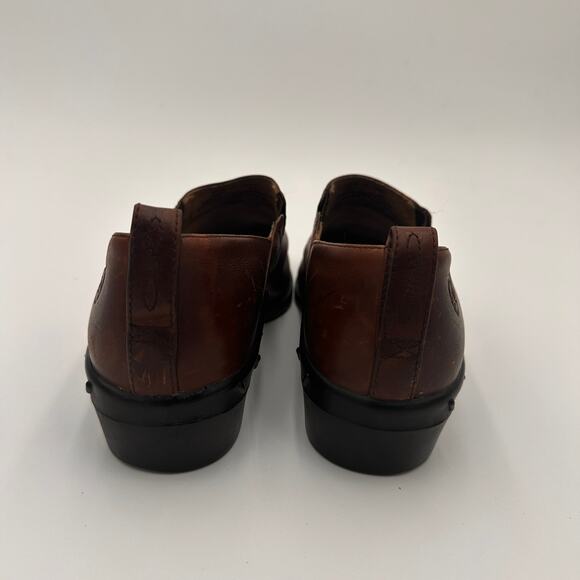 Ariat Brown Leather Western Paddock Clogs Size 8.5 - Picture 6 of 10